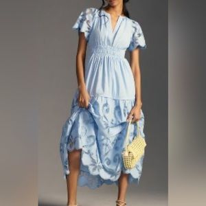ANTHROPOLOGIE THE SOMERSET MAXI DRESS: CUTWORK EDITION